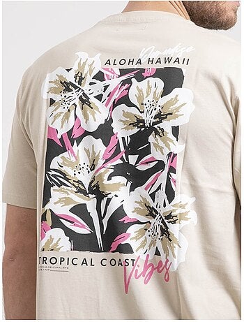 Camiseta de cuello redondo oversize de puro algodón NOFENIX