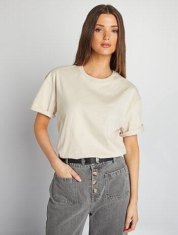 Camiseta de cuello redondo oversize