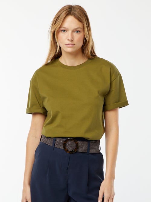 Camiseta de cuello redondo oversize - Kiabi