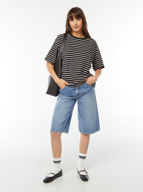 Camiseta de cuello redondo oversize - Kiabi