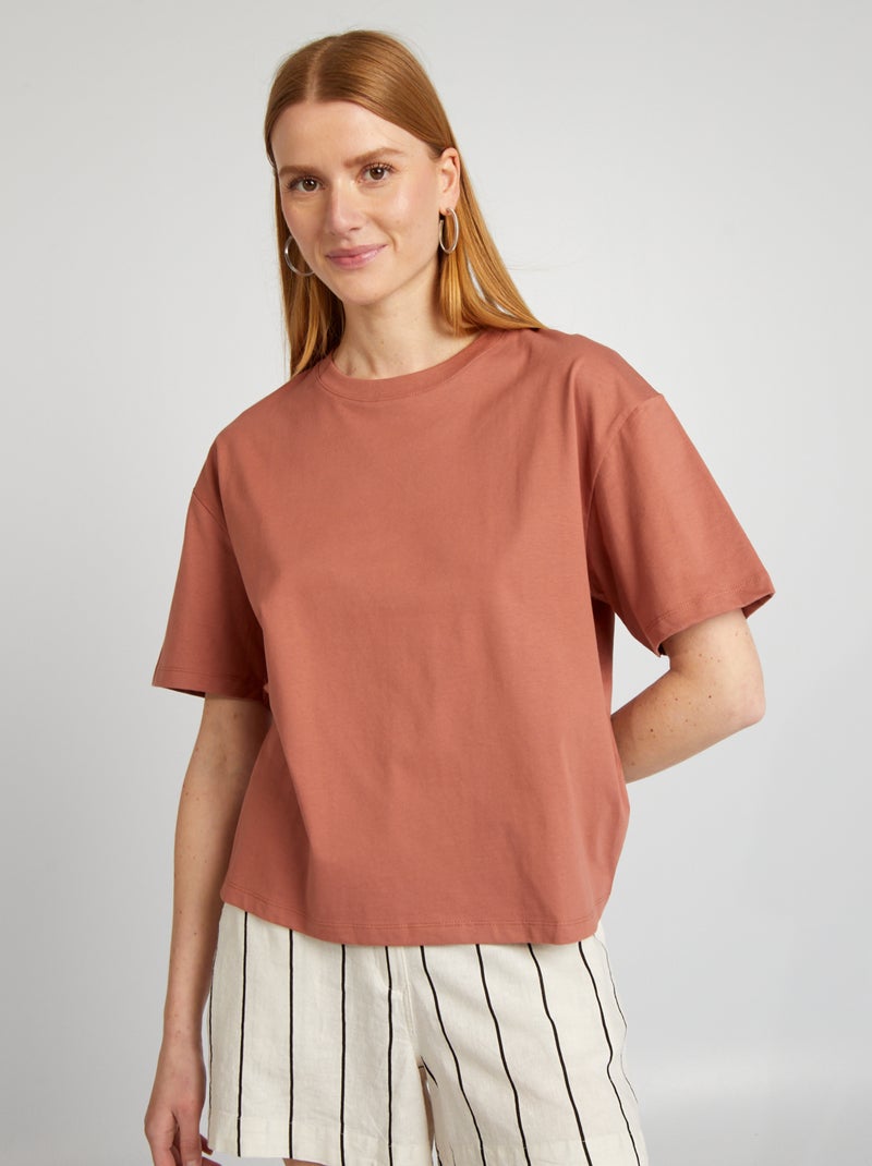 Camiseta de cuello redondo oversize ROSA - Kiabi