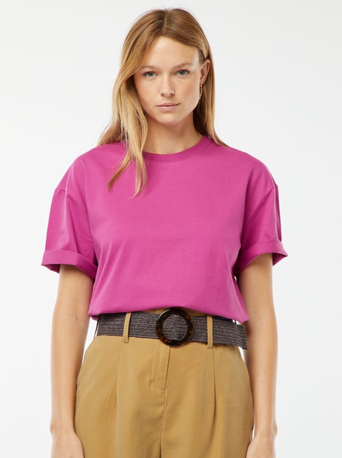 Camiseta de cuello redondo oversize - Kiabi