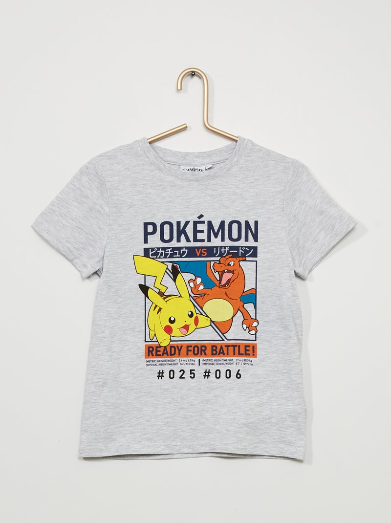 Camiseta de cuello redondo 'Pokémon' GRIS - Kiabi