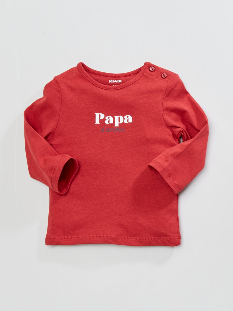Camiseta de cuello redondo ROJO - Kiabi