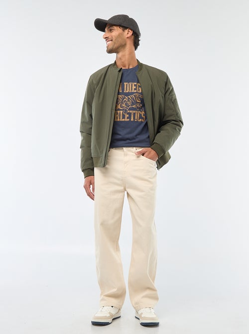 Camiseta de cuello redondo y manga corta con estampado - Kiabi