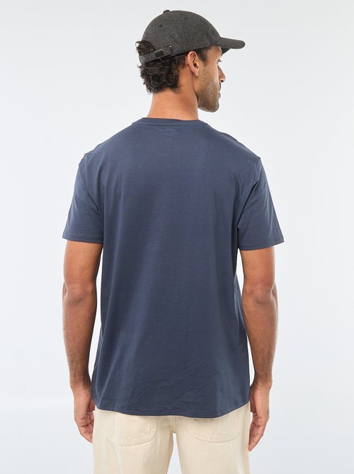 Camiseta de cuello redondo y manga corta con estampado - Kiabi