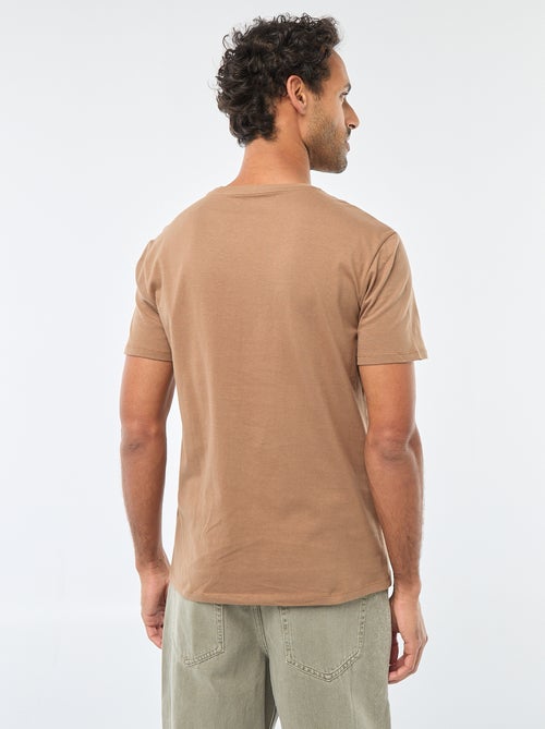 Camiseta de cuello redondo y manga corta con estampado - Kiabi
