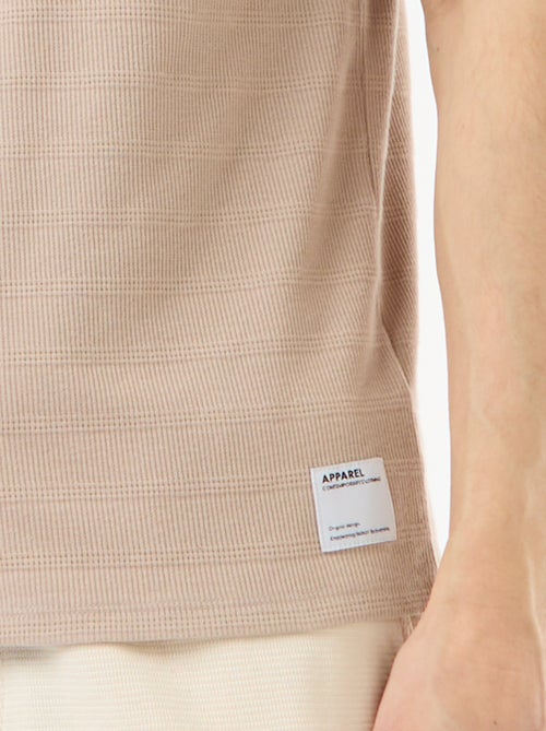 Camiseta de cuello redondo y manga corta en nido de abeja - Kiabi