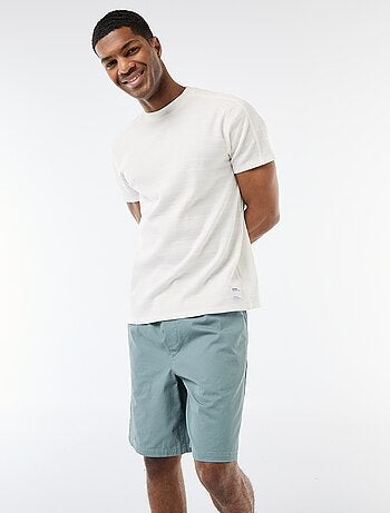 Camiseta de cuello redondo y manga corta en nido de abeja