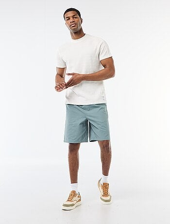 Camiseta de cuello redondo y manga corta en nido de abeja