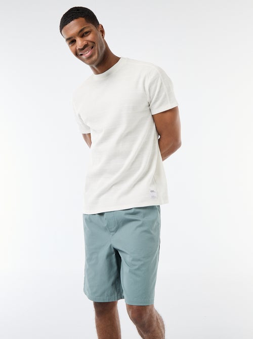 Camiseta de cuello redondo y manga corta en nido de abeja - Kiabi