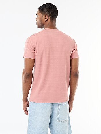 Camiseta de cuello redondo y manga corta en nido de abeja