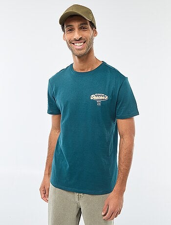 Camiseta de cuello redondo y manga corta estampada