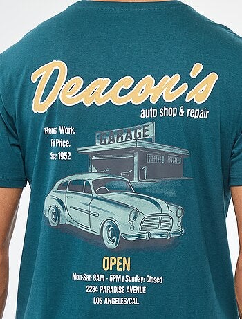 Camiseta de cuello redondo y manga corta estampada