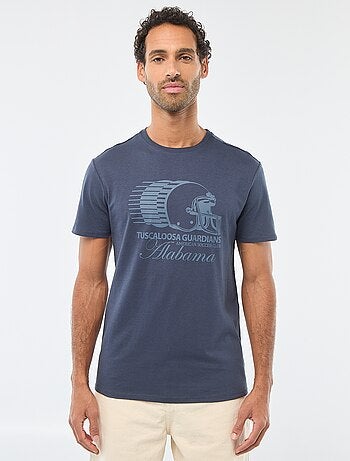 Camiseta de cuello redondo y manga corta estampada