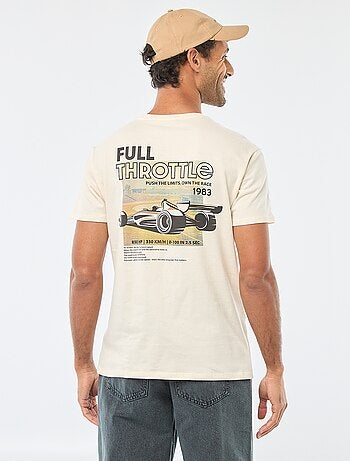 Camiseta de cuello redondo y manga corta estampada