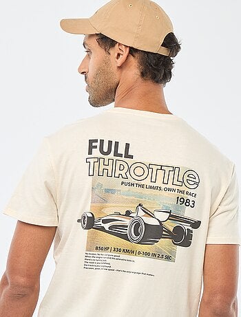 Camiseta de cuello redondo y manga corta estampada