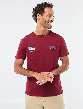 Camiseta de cuello redondo y manga corta estampada