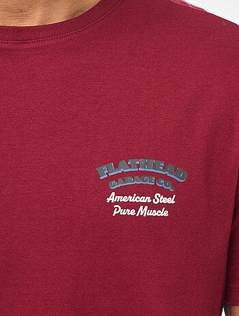 Camiseta de cuello redondo y manga corta estampada