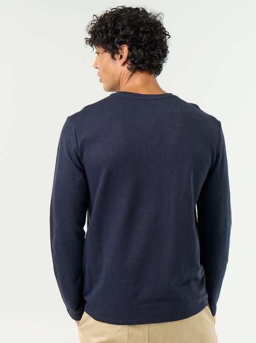 Camiseta de cuello tunecino de manga larga - Kiabi Camiseta de cuello tunecino de manga larga - Kiabi