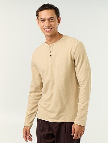 Camiseta de cuello tunecino de manga larga