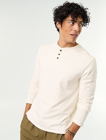 Camiseta de cuello tunecino de manga larga