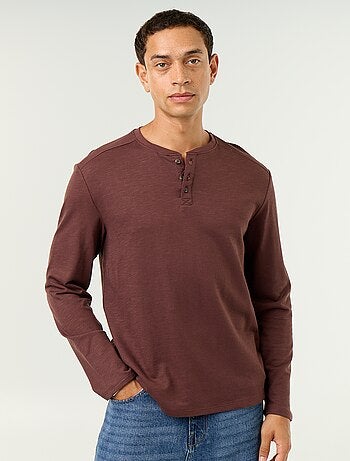 Camiseta de cuello tunecino de manga larga