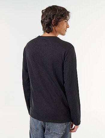Camiseta de cuello tunecino de manga larga