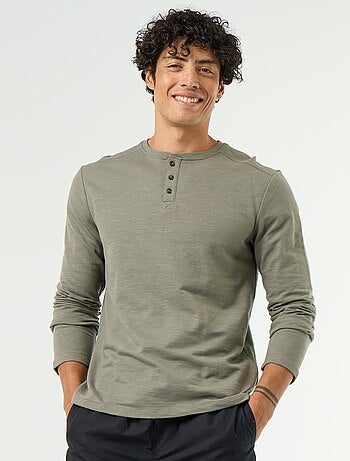 Camiseta de cuello tunecino de manga larga