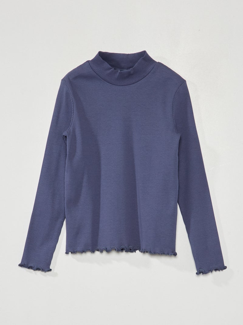 Camiseta de cuello vuelto AZUL - Kiabi