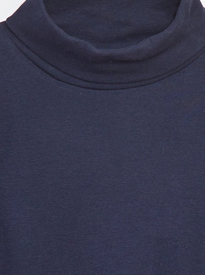 Camiseta de cuello vuelto azul - Kiabi