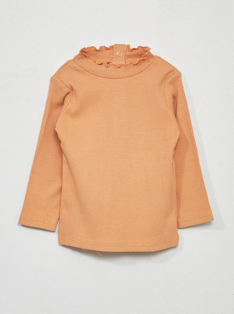 Camiseta de cuello vuelto BEIGE - Kiabi
