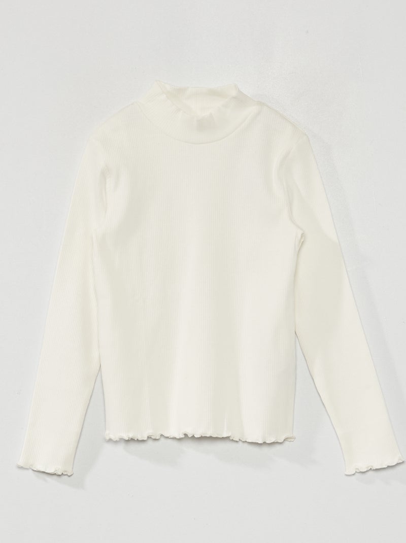 Camiseta de cuello vuelto BLANCO - Kiabi