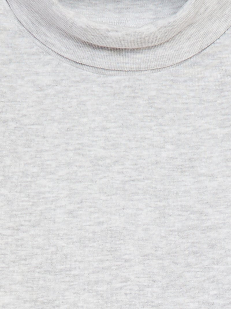 Camiseta de cuello vuelto Gris - Kiabi