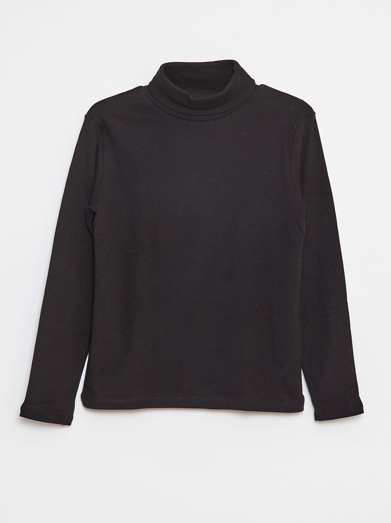 Camiseta de cuello vuelto negro - Kiabi