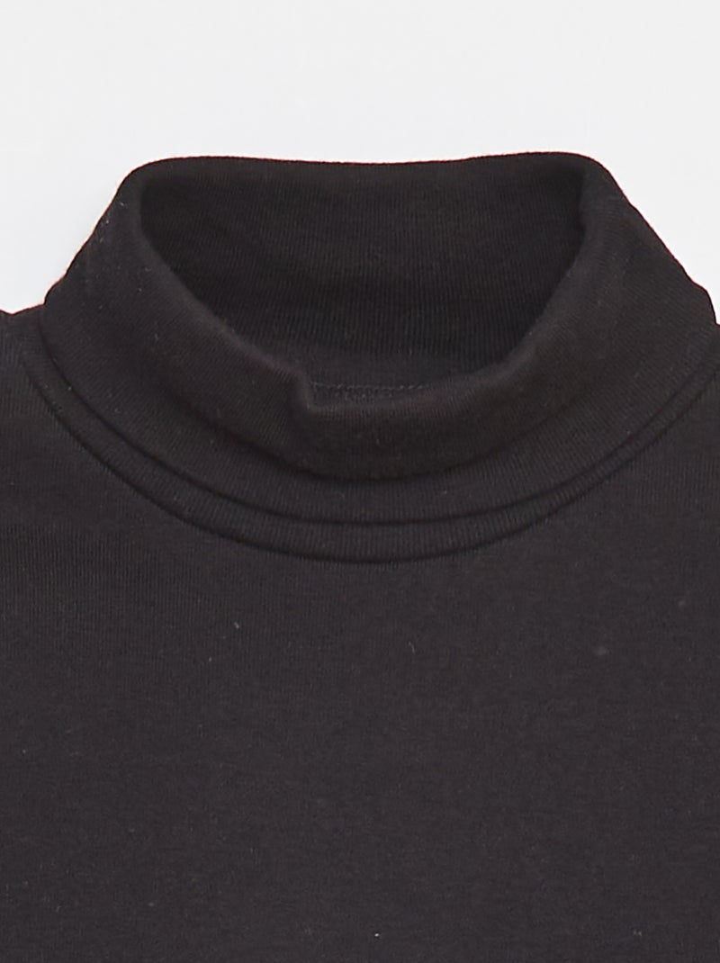 Camiseta de cuello vuelto negro - Kiabi
