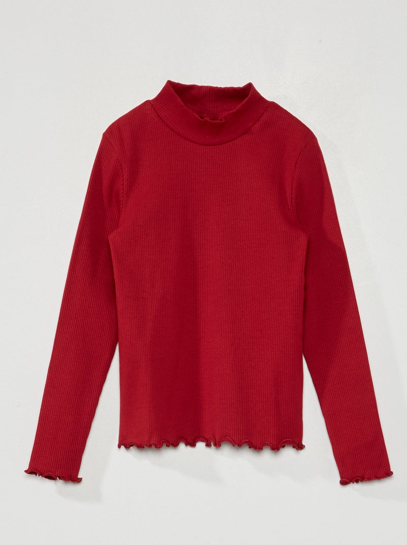 Camiseta de cuello vuelto ROJO - Kiabi