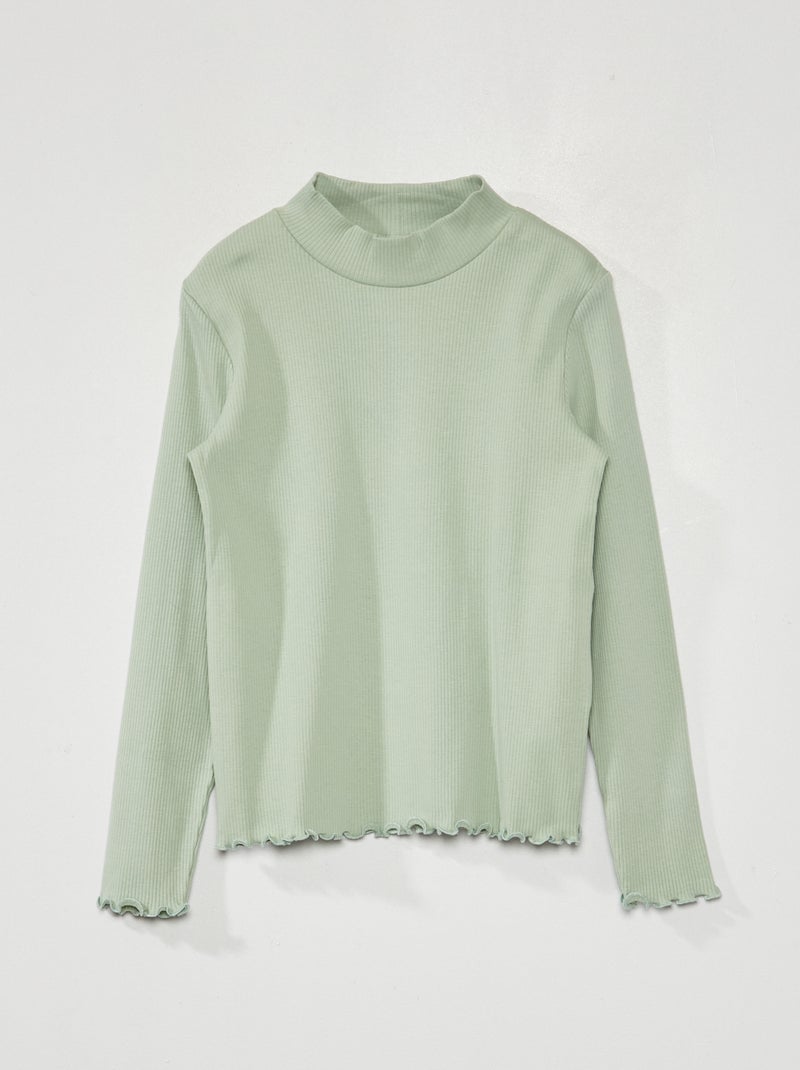 Camiseta de cuello vuelto VERDE - Kiabi