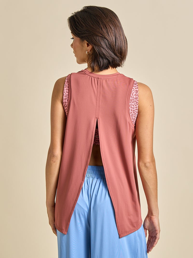 Camiseta de deporte con copas integradas - (ekstract) Marron - Kiabi