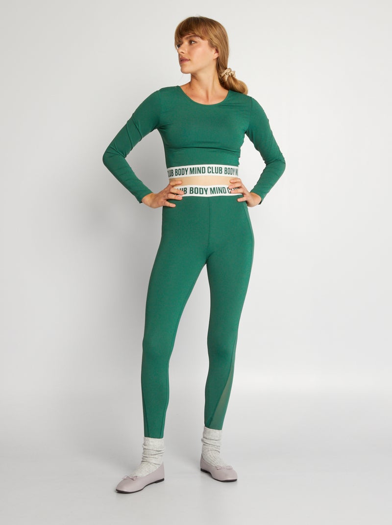 Camiseta de deporte cropped Verde - Kiabi