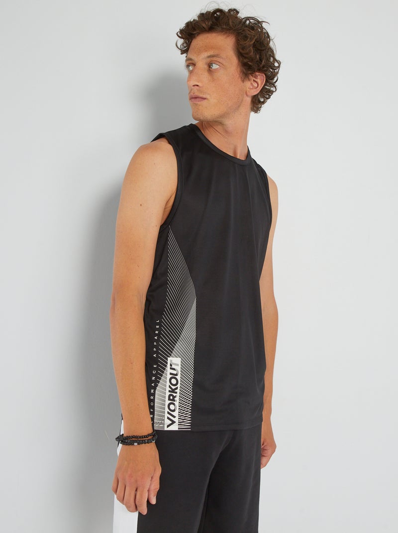 Camiseta de deporte de tirantes NEGRO - Kiabi