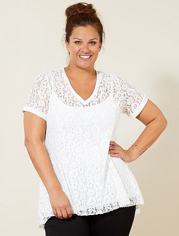 Grandes MujerBeige Tallas Corta Manga Camisetas Kiabi 9D2WEHI