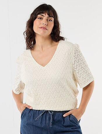 Camiseta de encaje calado