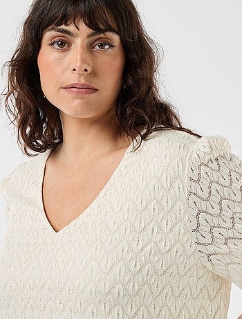 Camiseta de encaje calado