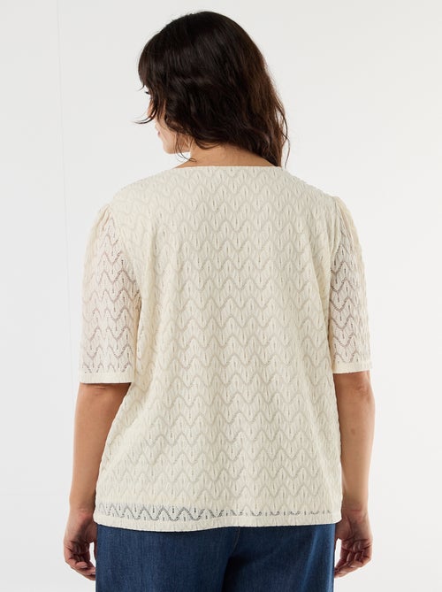 Camiseta de encaje calado - Kiabi