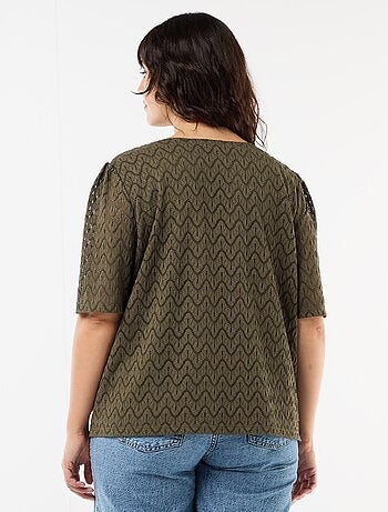 Camiseta de encaje calado