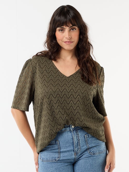 Camiseta de encaje calado - Kiabi