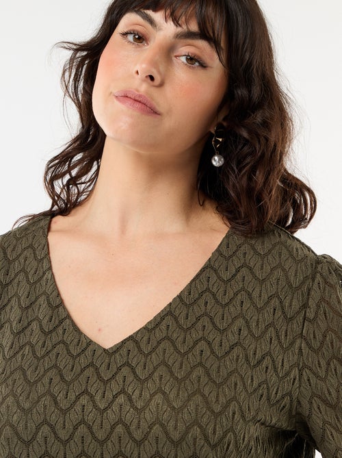 Camiseta de encaje calado - Kiabi