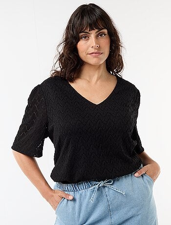 Camiseta de encaje calado