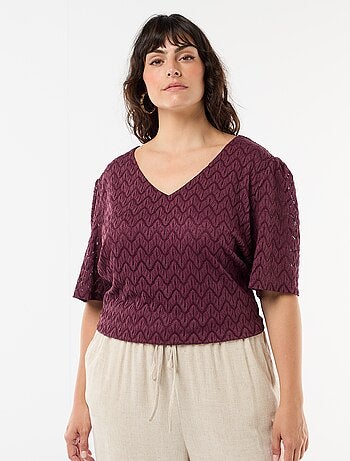 Camiseta de encaje calado